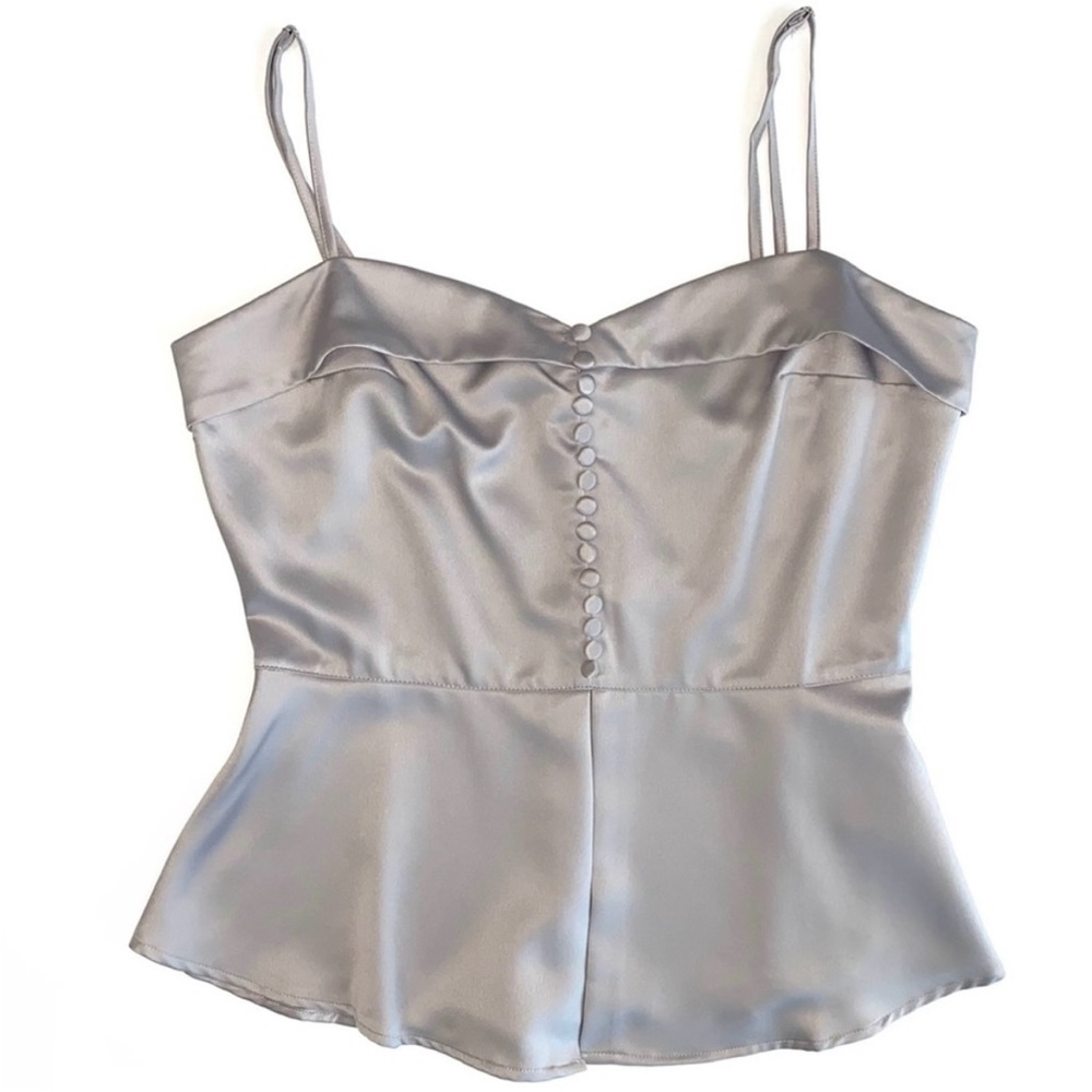 NWT Missguided Satin Button Detail Cami Tank Top Blouse